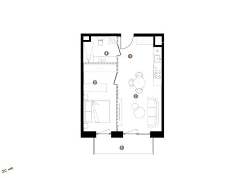 Plan 2 pok. 41m²