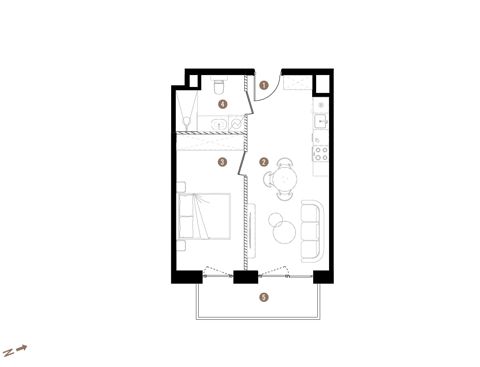 Plan 2 pok. 39m²