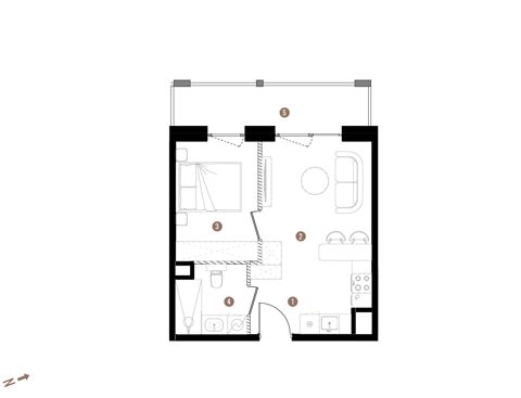 Plan 2 pok. 33m²