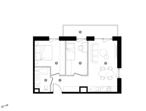 Plan 3 pok. 52m²