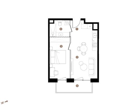 Plan 2 pok. 40m²