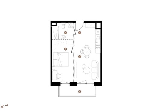 Plan 2 pok. 41m²