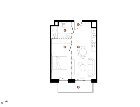 Plan 2 pok. 39m²