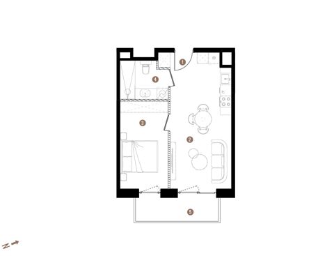 Plan 2 pok. 40m²