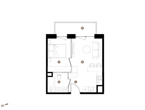 Plan 2 pok. 33m²