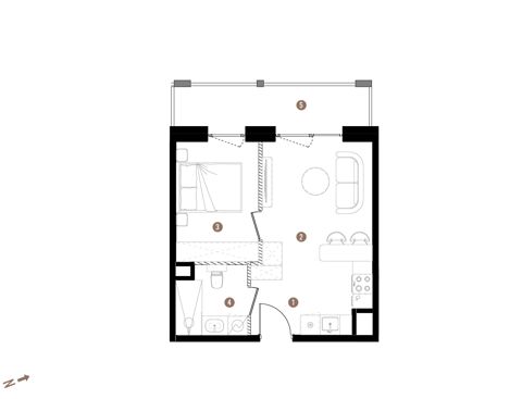 Plan 2 pok. 33m²