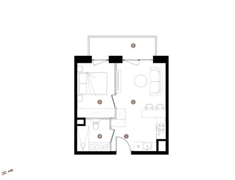 Plan 2 pok. 33m²