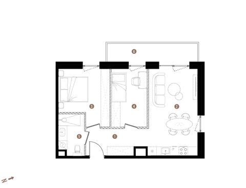 Plan 3 pok. 52m²