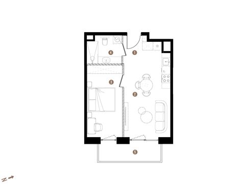 Plan 2 pok. 40m²