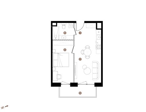 Plan 2 pok. 41m²