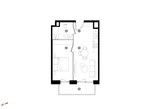 Plan 2 pok. 39m²