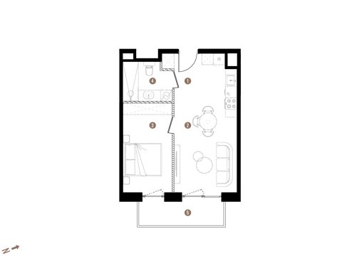 Plan 2 pok. 40m²