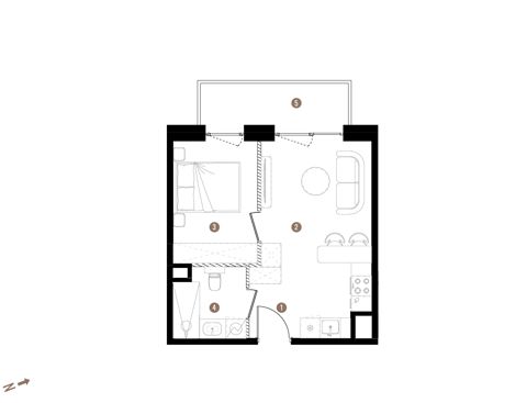 Plan 2 pok. 33m²