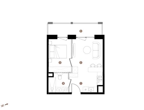 Plan 2 pok. 33m²