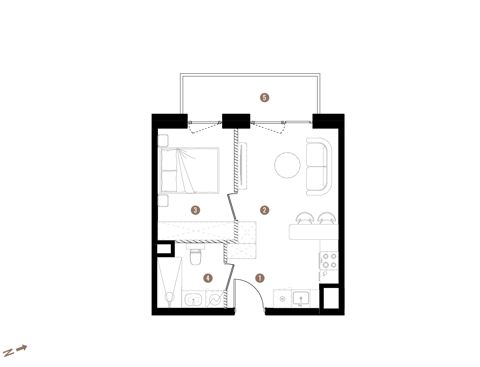Plan 2 pok. 33m²