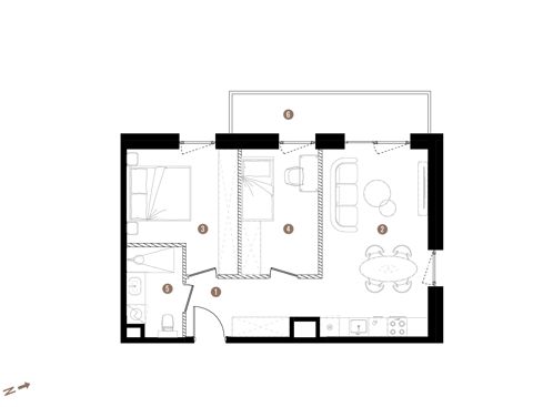 Plan 3 pok. 52m²