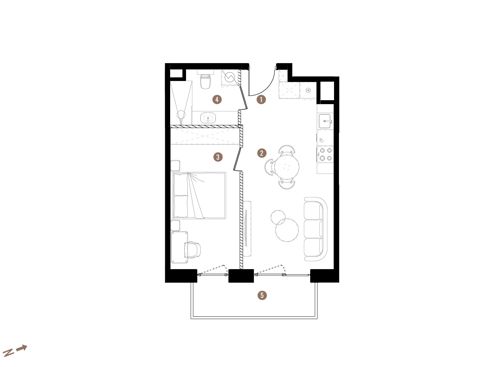 Plan 2 pok. 40m²