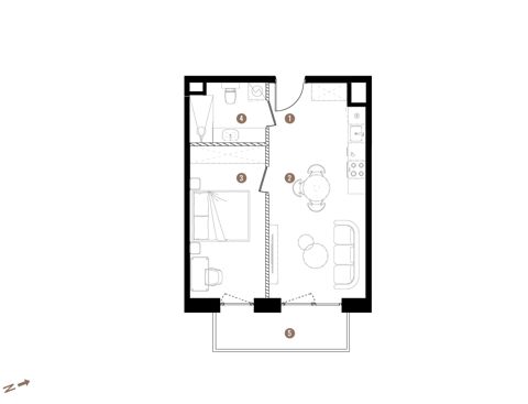 Plan 2 pok. 41m²