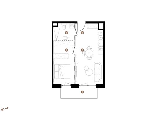 Plan 2 pok. 41m²
