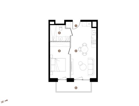 Plan 2 pok. 40m²