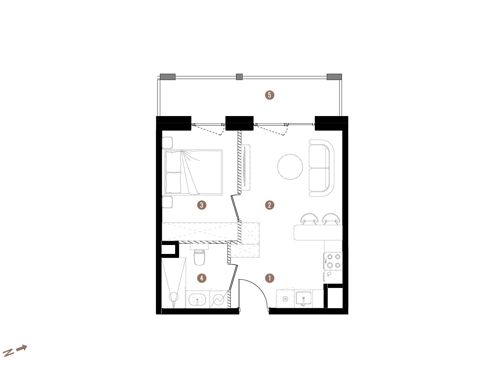 Plan 2 pok. 33m²