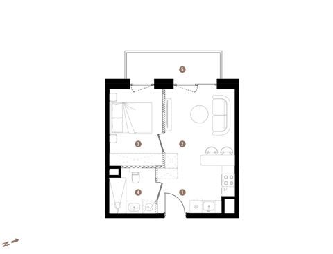 Plan 2 pok. 33m²