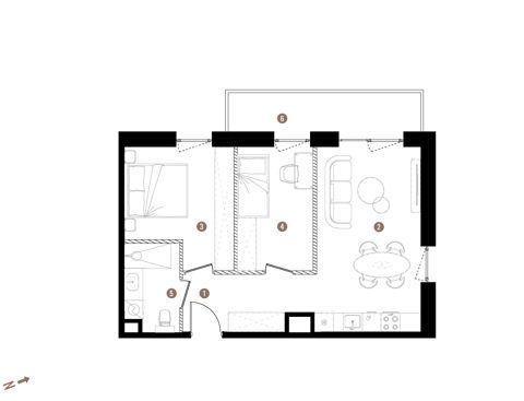 Plan 3 pok. 52m²