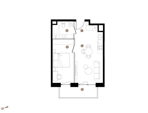 Plan 2 pok. 40m²