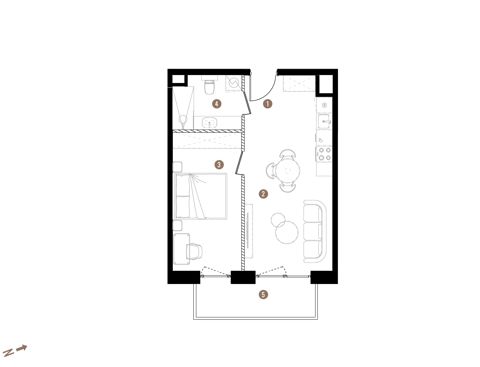 Plan 2 pok. 41m²
