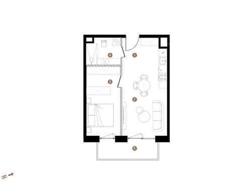 Plan 2 pok. 41m²