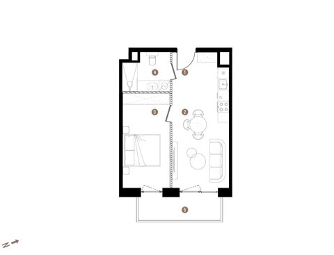 Plan 2 pok. 39m²