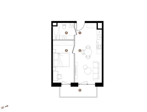 Plan 2 pok. 41m²