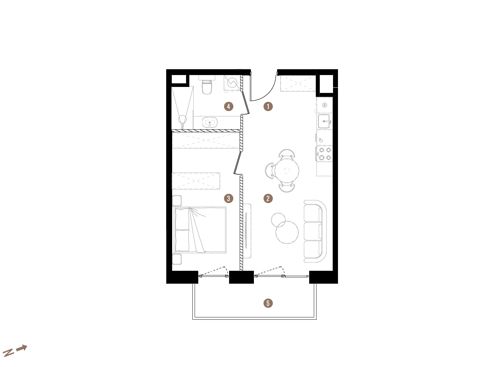 Plan 2 pok. 41m²