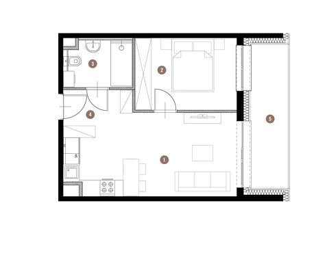 Plan 2 pok. 38m²