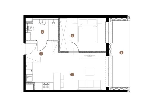 Plan 2 pok. 37m²