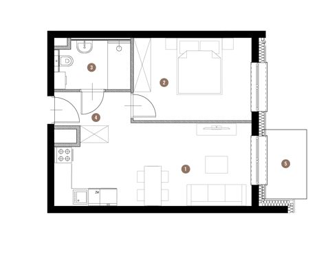 Plan 2 pok. 39m²