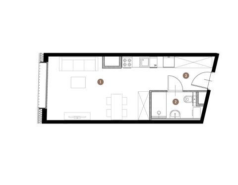 Plan 1 pok. 28m²