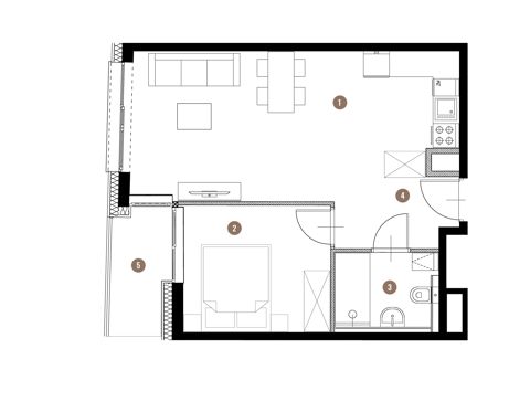 Plan 2 pok. 42m²