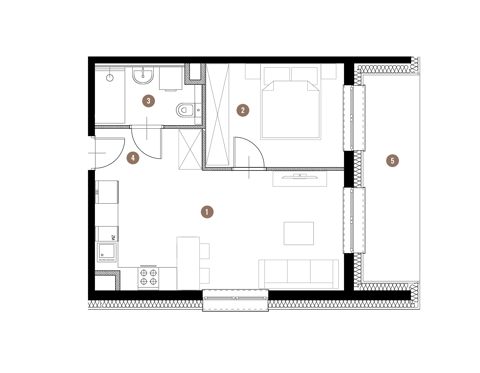 Plan 2 pok. 37m²