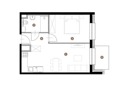Plan 2 pok. 40m²
