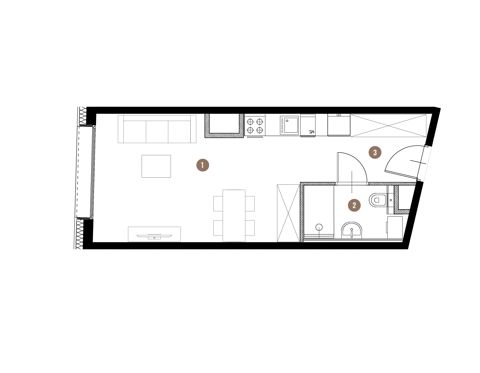 Plan 1 pok. 28m²