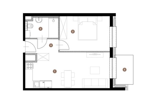 Plan 2 pok. 40m²