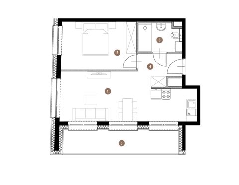 Plan 2 pok. 43m²