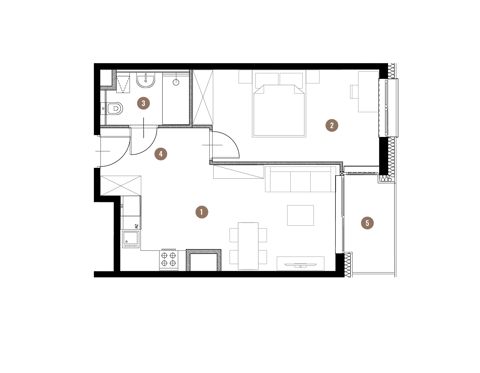 Plan 2 pok. 42m²