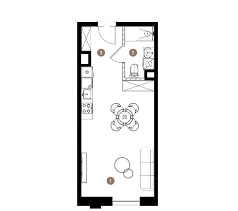 Plan 1 pok. 36m²