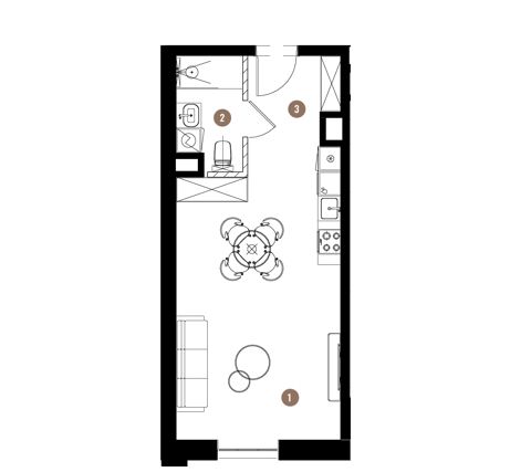 Plan 1 pok. 36m²