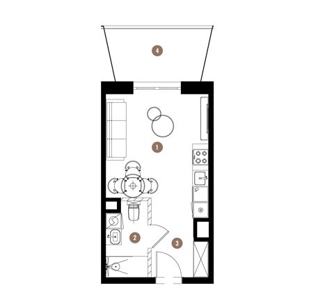 Plan 1 pok. 26m²