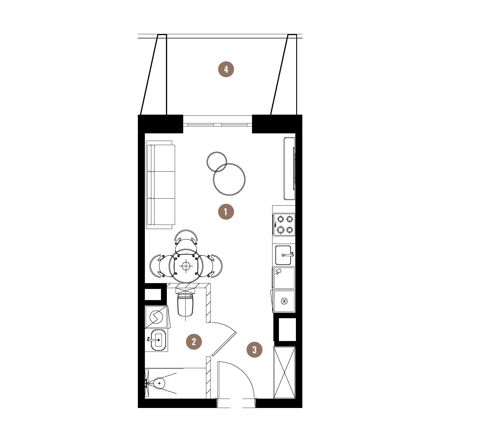 Plan 1 pok. 26m²