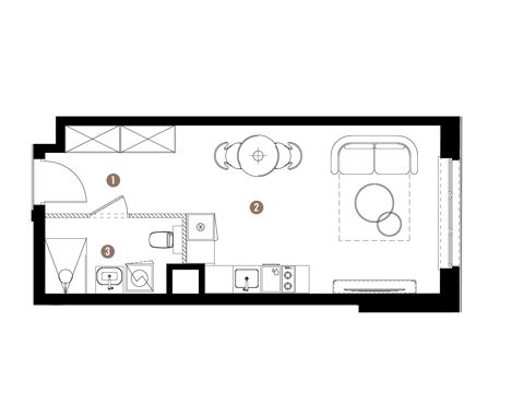 Plan 1 pok. 30m²