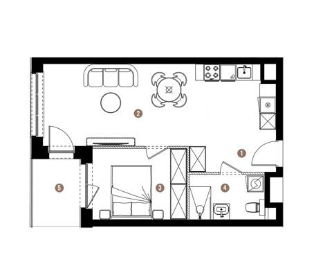 Plan 2 pok. 42m²